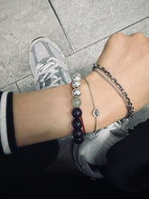 將圖片載入圖庫檢視器 Half Crystal Hetian Jade Bead Disc Charm Bracelet