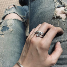 將圖片載入圖庫檢視器 Torn Let it hurt Silver Set Rings