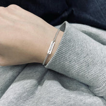將圖片載入圖庫檢視器 Bar Charm Chain Link Silver Bracelet