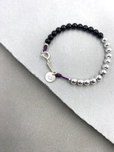 將圖片載入圖庫檢視器 Iridescent Bead Half Crystal Disc Charm Bracelet