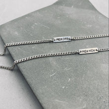 將圖片載入圖庫檢視器 Bar Charm Chain Link Silver Bracelet