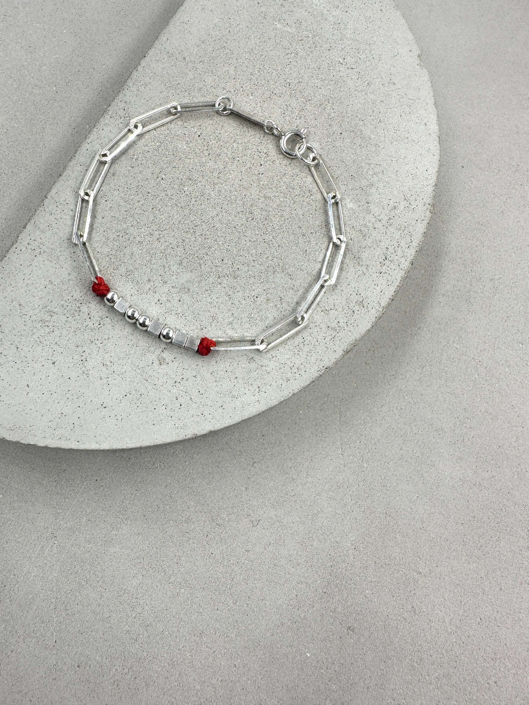 Morse Code String Silver Bracelet