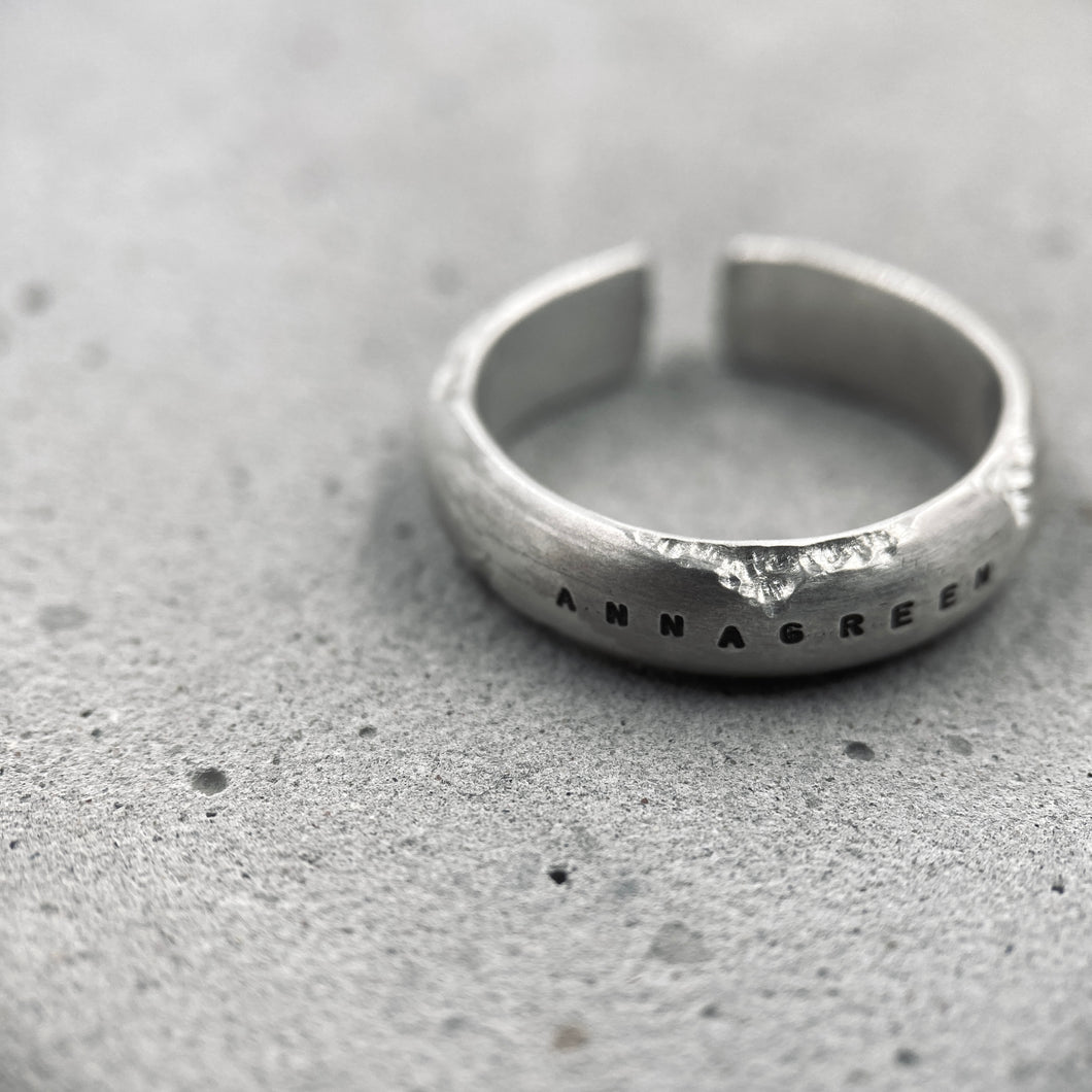 Torn Open Round Textured Ring