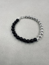 將圖片載入圖庫檢視器 Half Crystal Bead Initial Charm Bracelet
