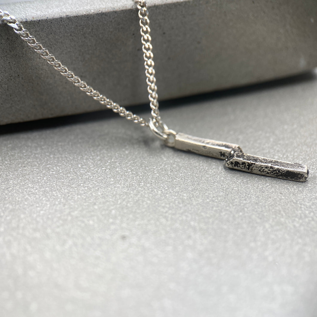 Torn Hurt Bar Charm Necklace