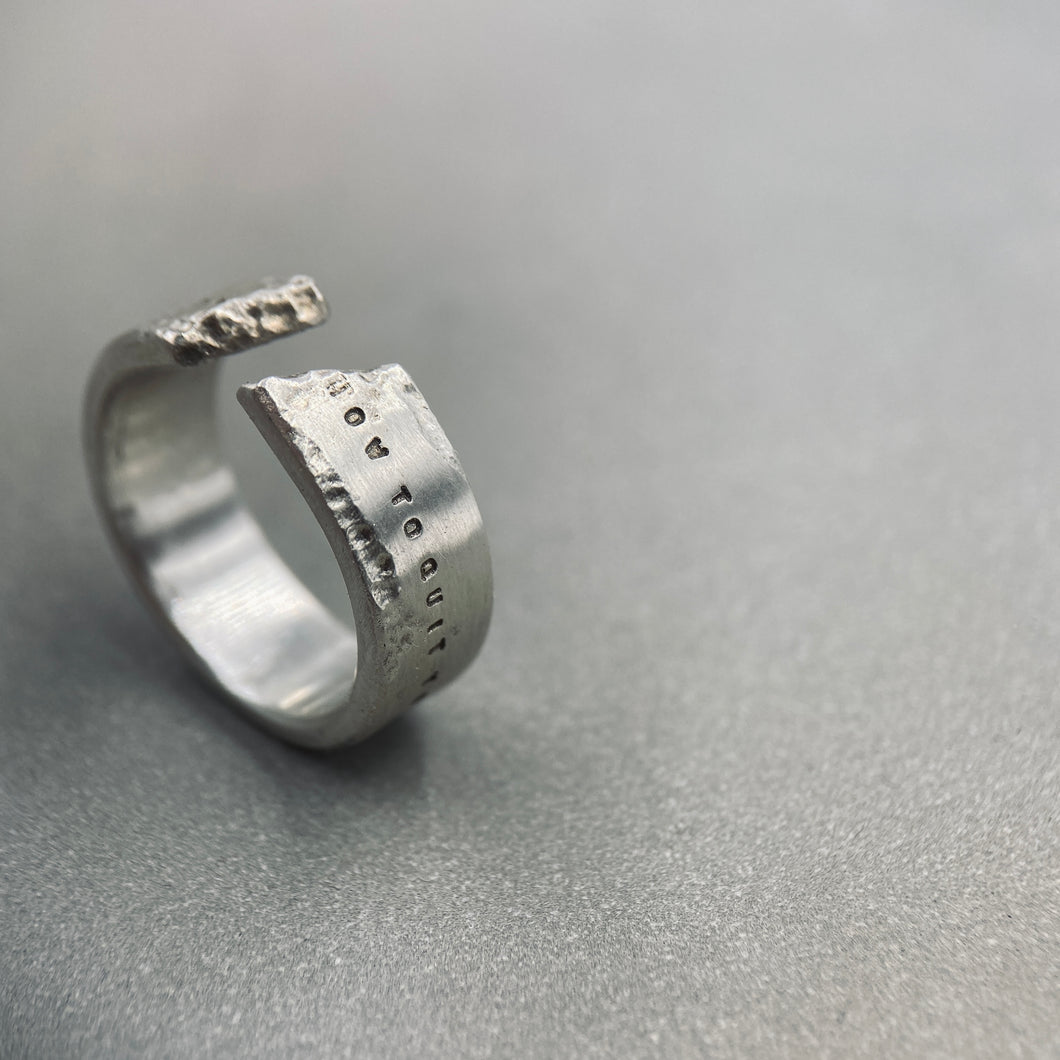 Torn Wide Textured Ring