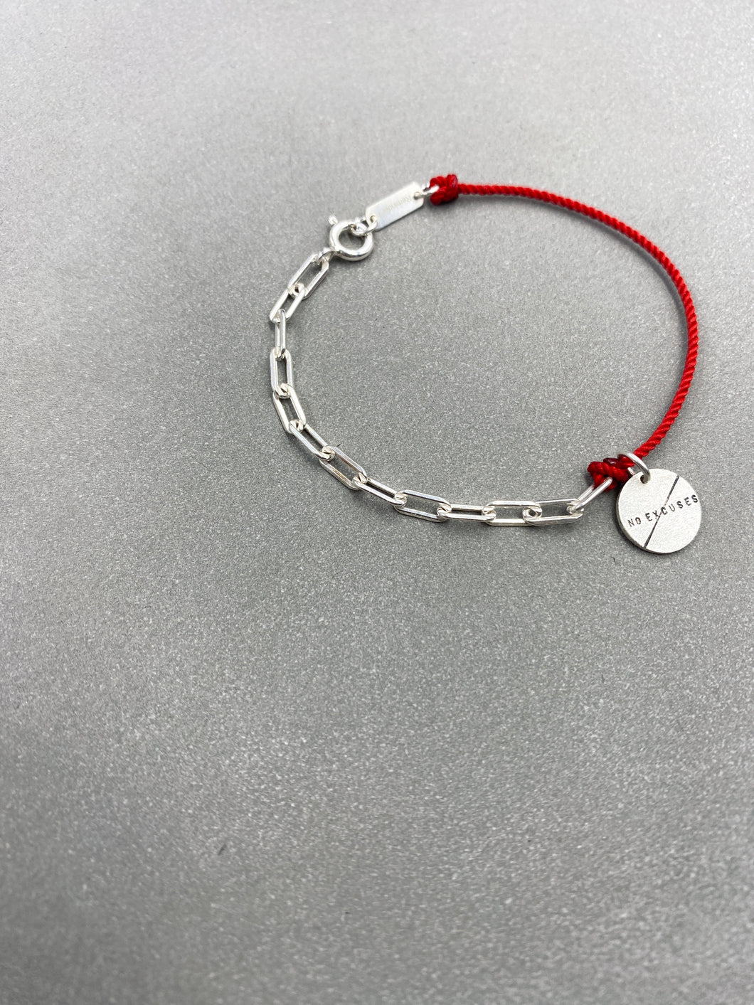 Slash No excuses Half Silver Bracelet